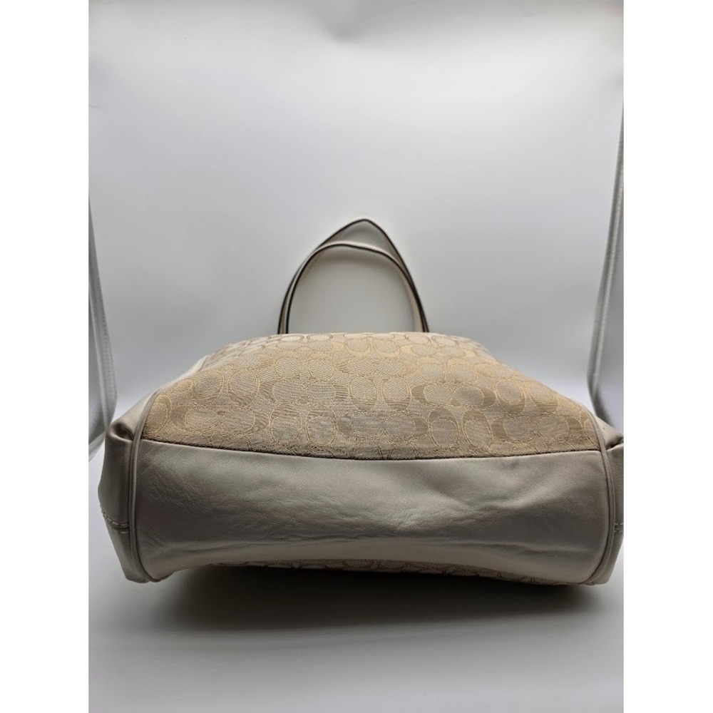 Coach F57612 Chalk White Khaki Lexy Hobo Bag Signature Jacquard Fabric & Leather - Picture 4 of 15